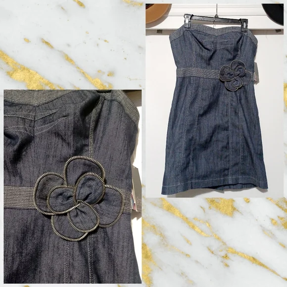 Grass Jeans Dresses Nwt Designer Denim And Zipper Mini Dress